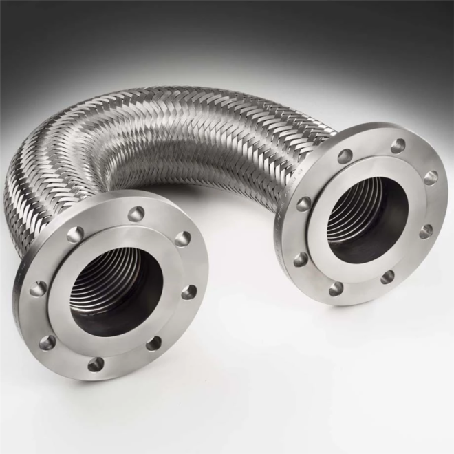 Flange type metal hose